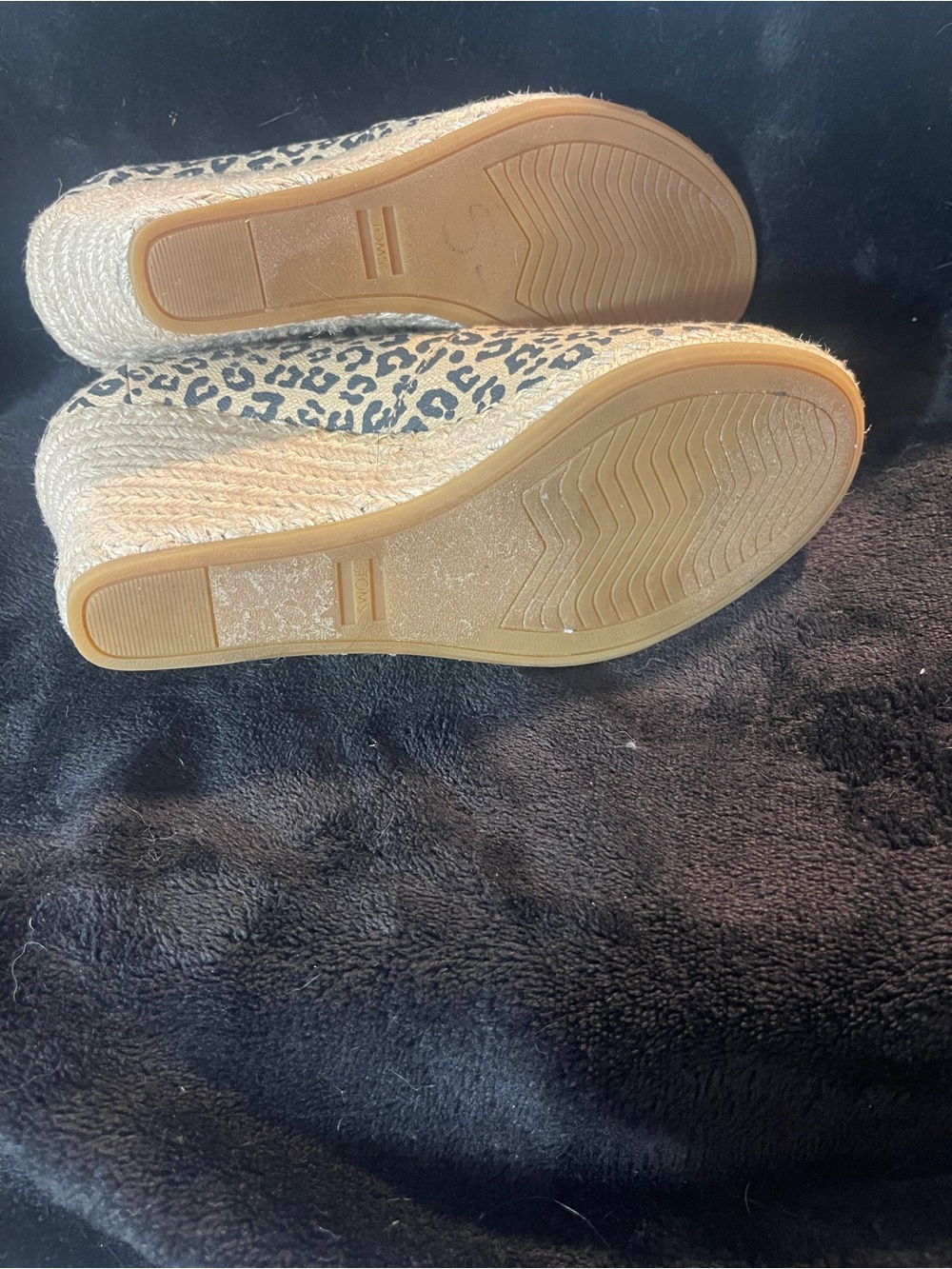 Leopard Espadrille Wedge Peep-Toe Espadrilles - Women's Size 7- Like New - Picture 7 of 10